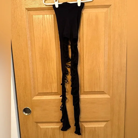 Spencers Body Rage Black Ripped Leggings Goth Grunge - Picture 3 of 7